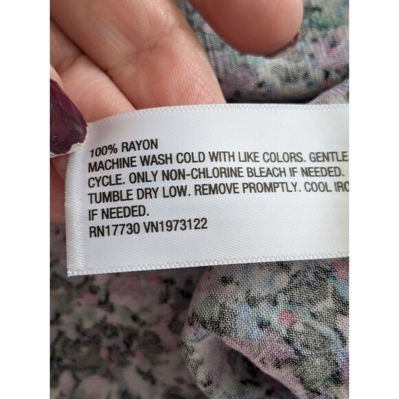 AVA VIV Tops Womens 1X Blouse Multi Floral Balloon Long Sleeve Boho Chic Cottage - Picture 11 of 13